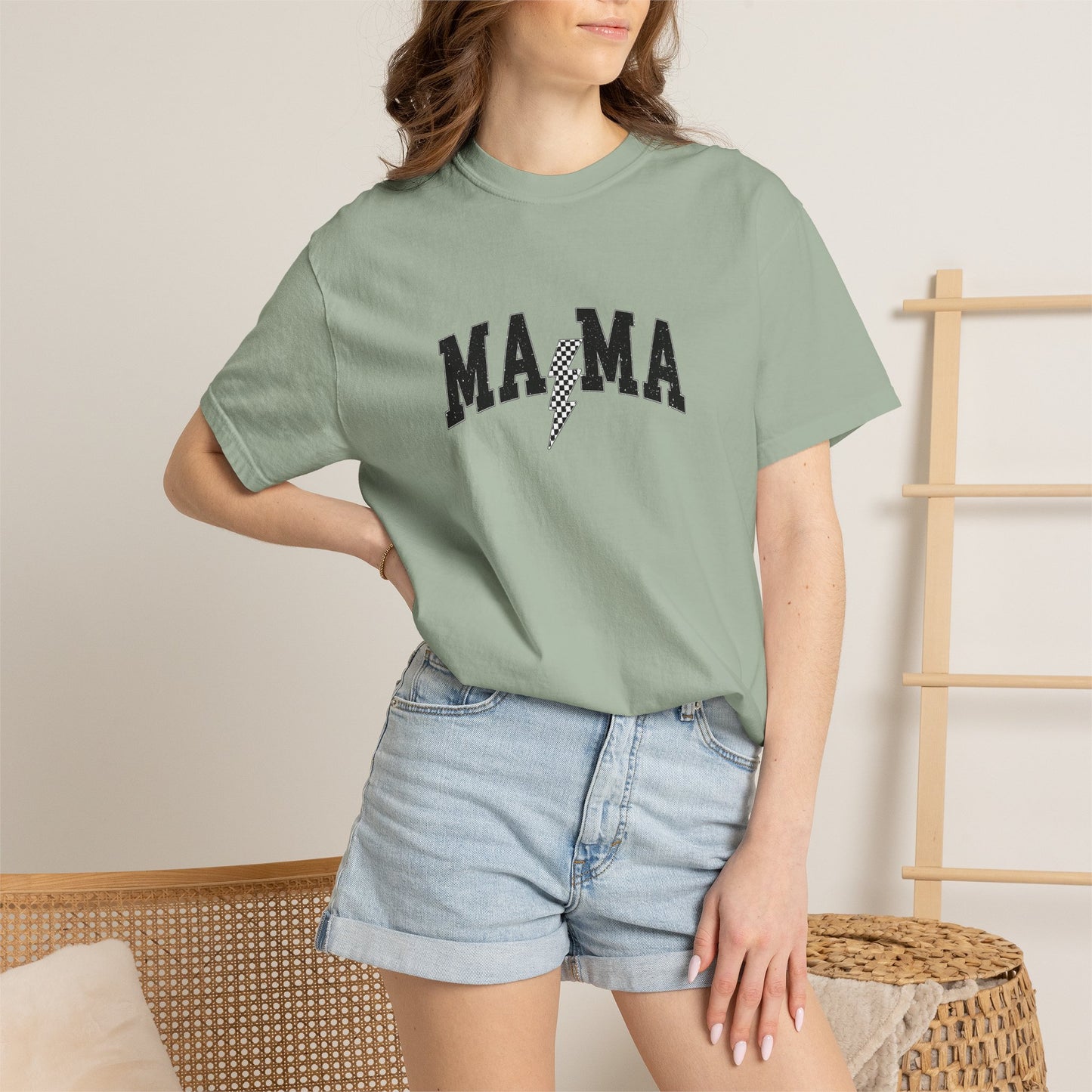 Mama Lightning T‑Shirt — “Running on School Pickup & Caffeine” Graphic Tee