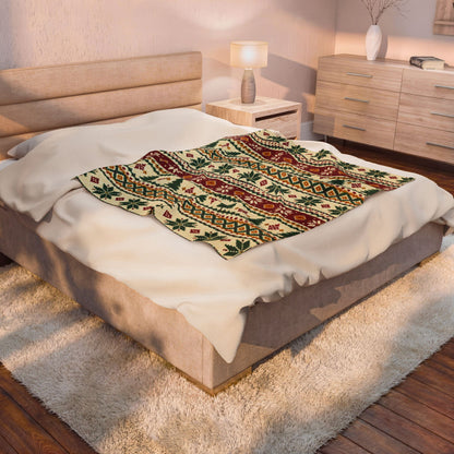 Nordic Christmas Pattern Velveteen Plush Blanket