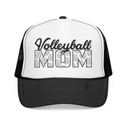 Volleyball Mom Trucker Hat – Foam Mesh Cap with Volleyball Pattern