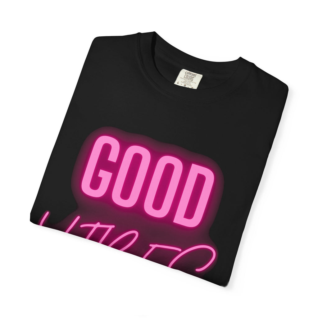 Good Vibes T-Shirt — Retro Pink Neon Graphic Tee