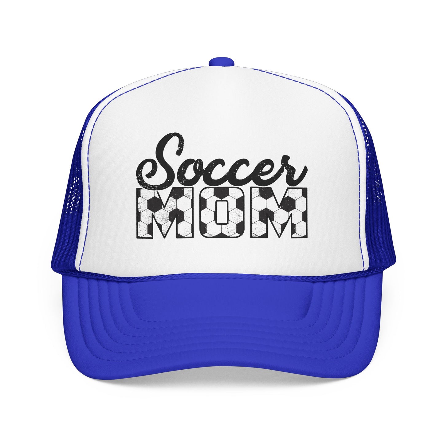 Soccer Mom Trucker Hat – Vintage Soccer Ball Lettering Foam Cap