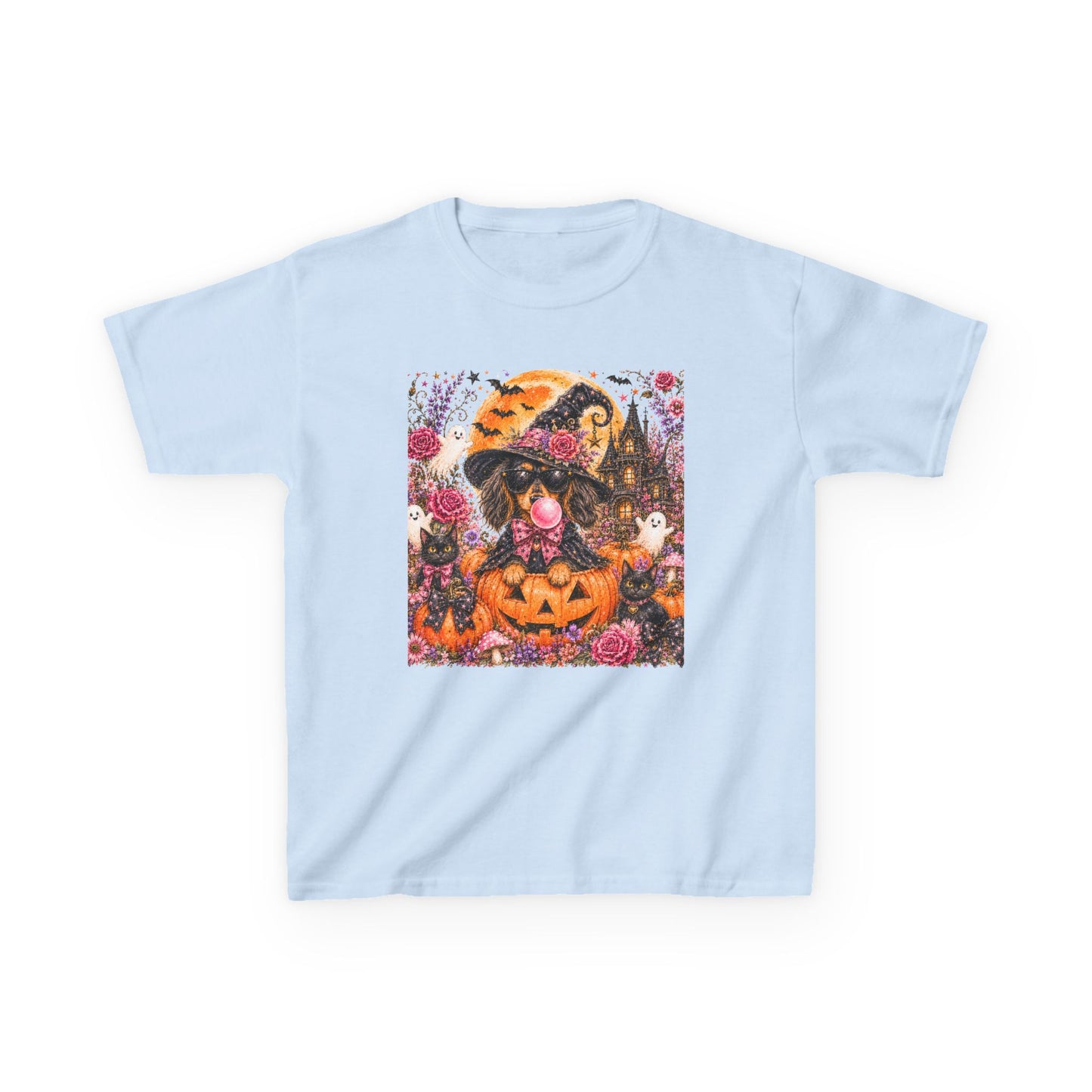 Kids Halloween Cat T-Shirt — Pumpkin Witch Costume Tee for Children