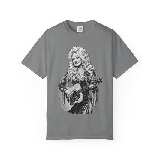 Country Singer Portrait T-Shirt - Acoustic Guitar Graphic Tee