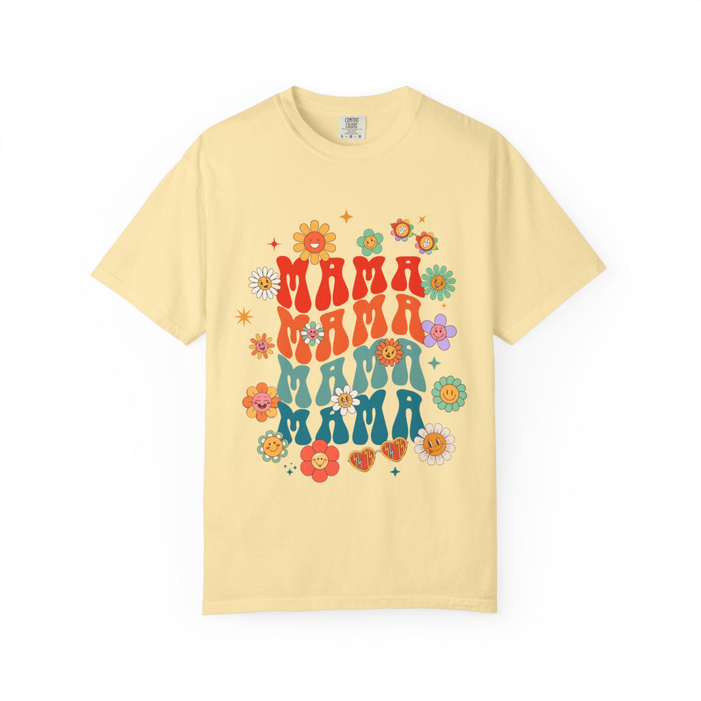 Mama Vibes Floral Retro T-Shirt — Vintage 70s Style Mother’s Day Tee