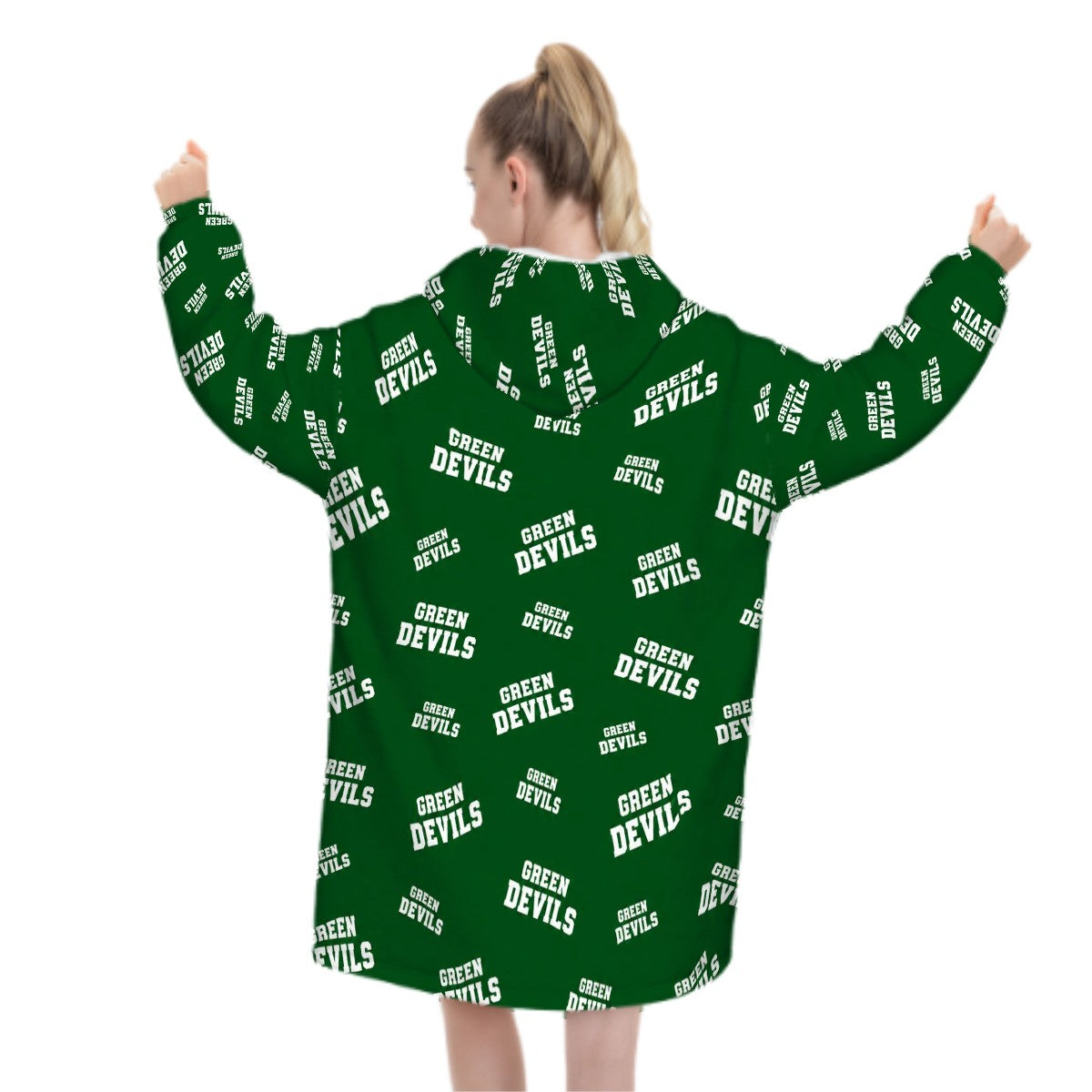 Adult Blanket Hoodie GREEN DEVILS