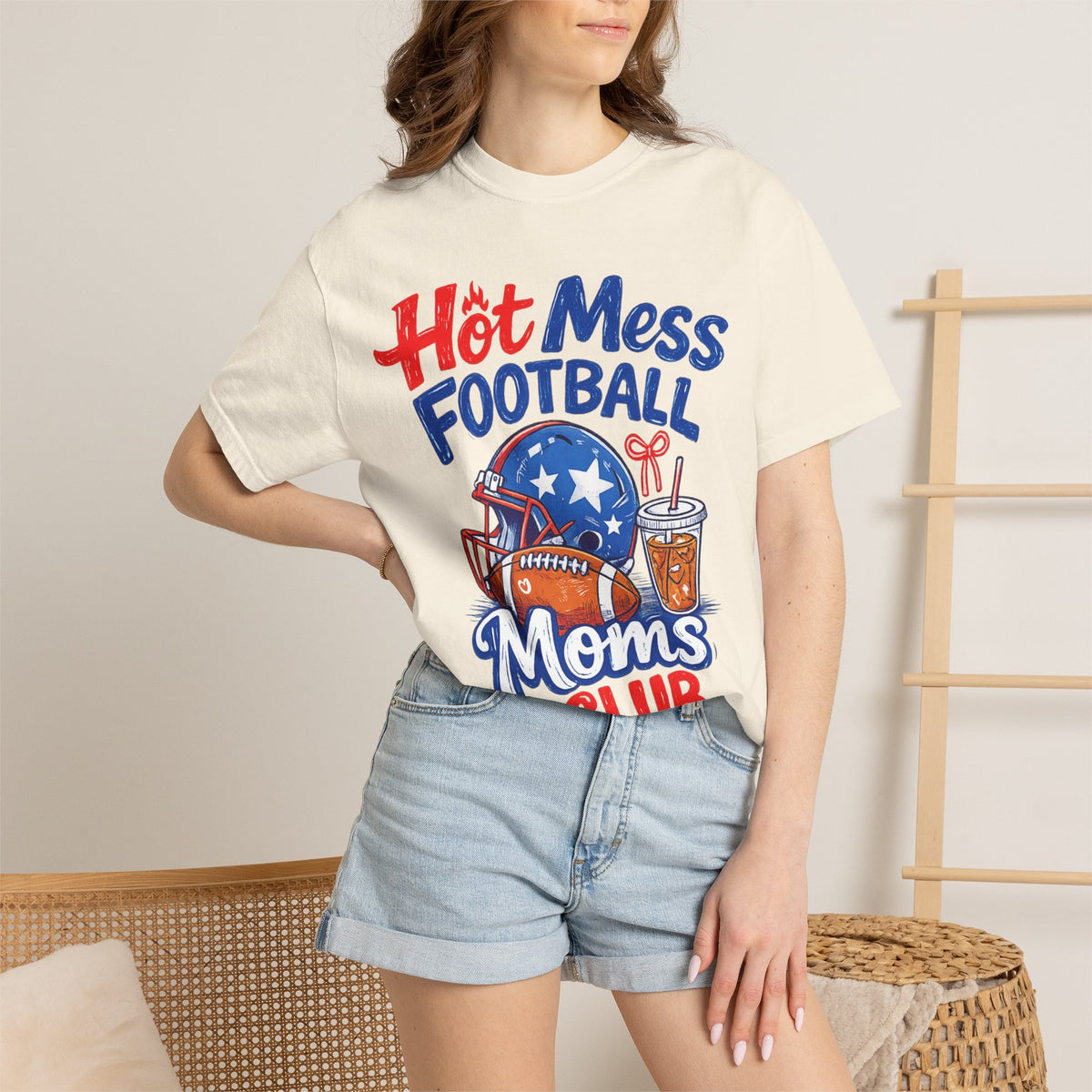 Hot Mess Football Moms Club T-Shirt