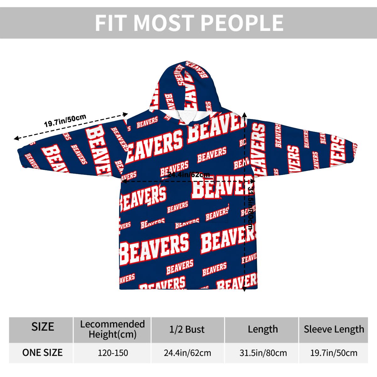 Blanket Hoodie for Kids Beavers