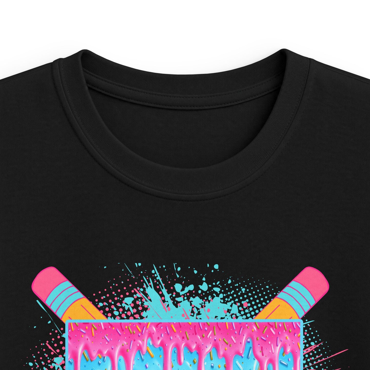 3rd Grade Vibes Kids T-Shirt — Colorful Back-to-School Design (Pencils & Drip)