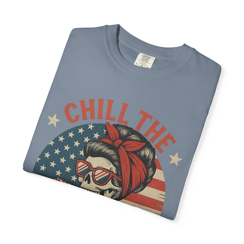Fourth of July Skeleton Tee — "Chill the Fourth Out" Patriotic Graphic T‑Shirt