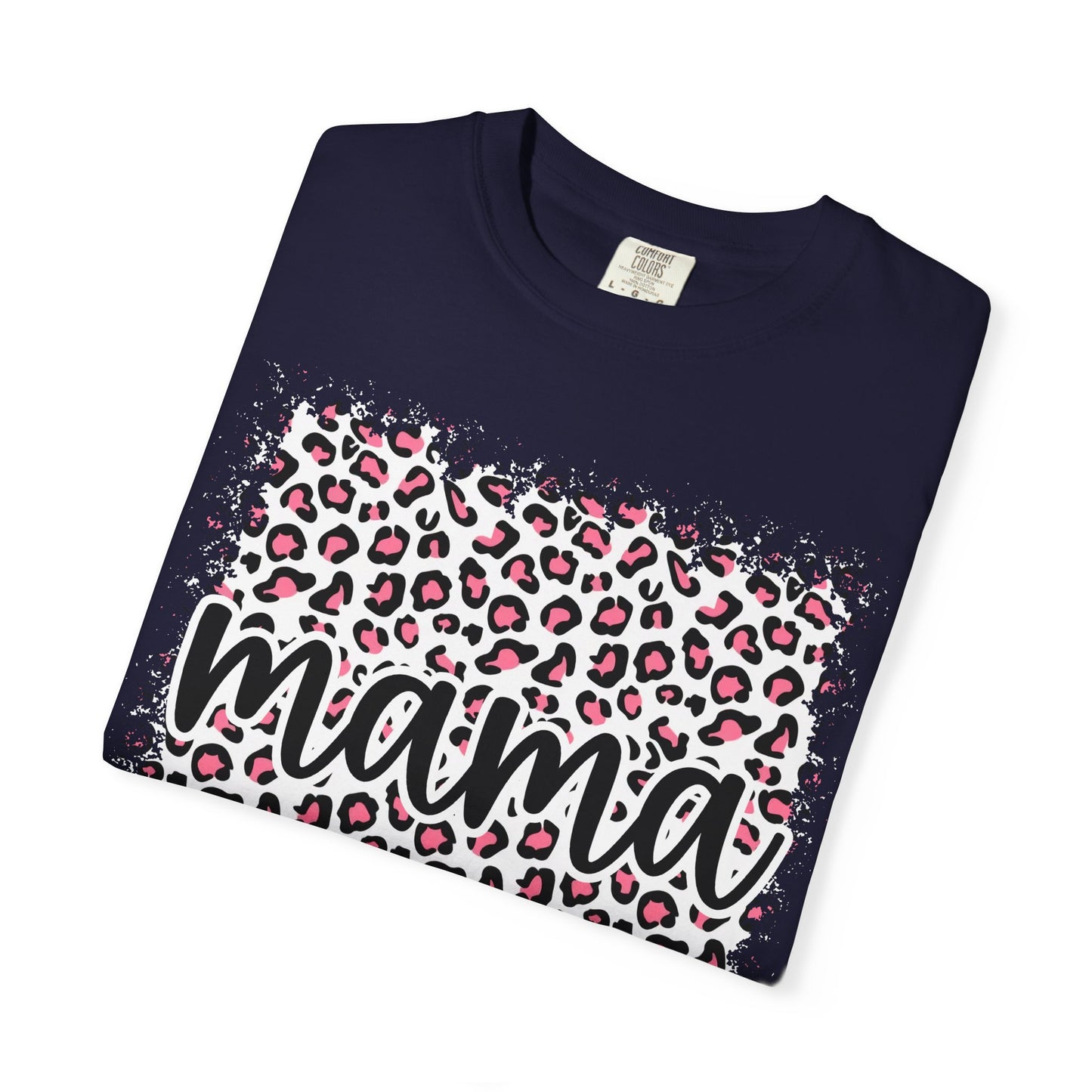 Mama Leopard Print T-Shirt – Floral Pink Cheetah Graphic Tee for Moms