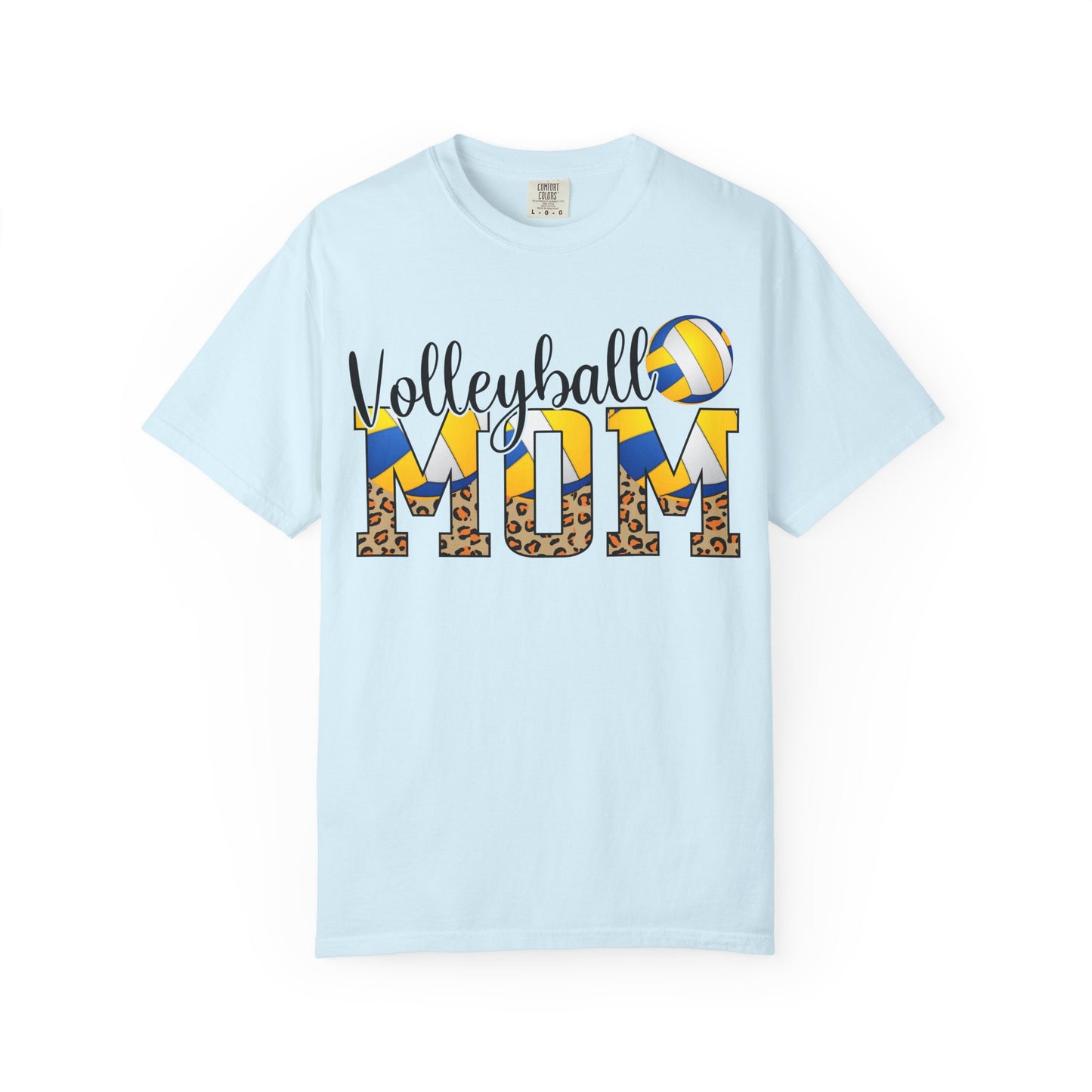 Volleyball Mom T-Shirt — Leopard Print & Ball Graphic