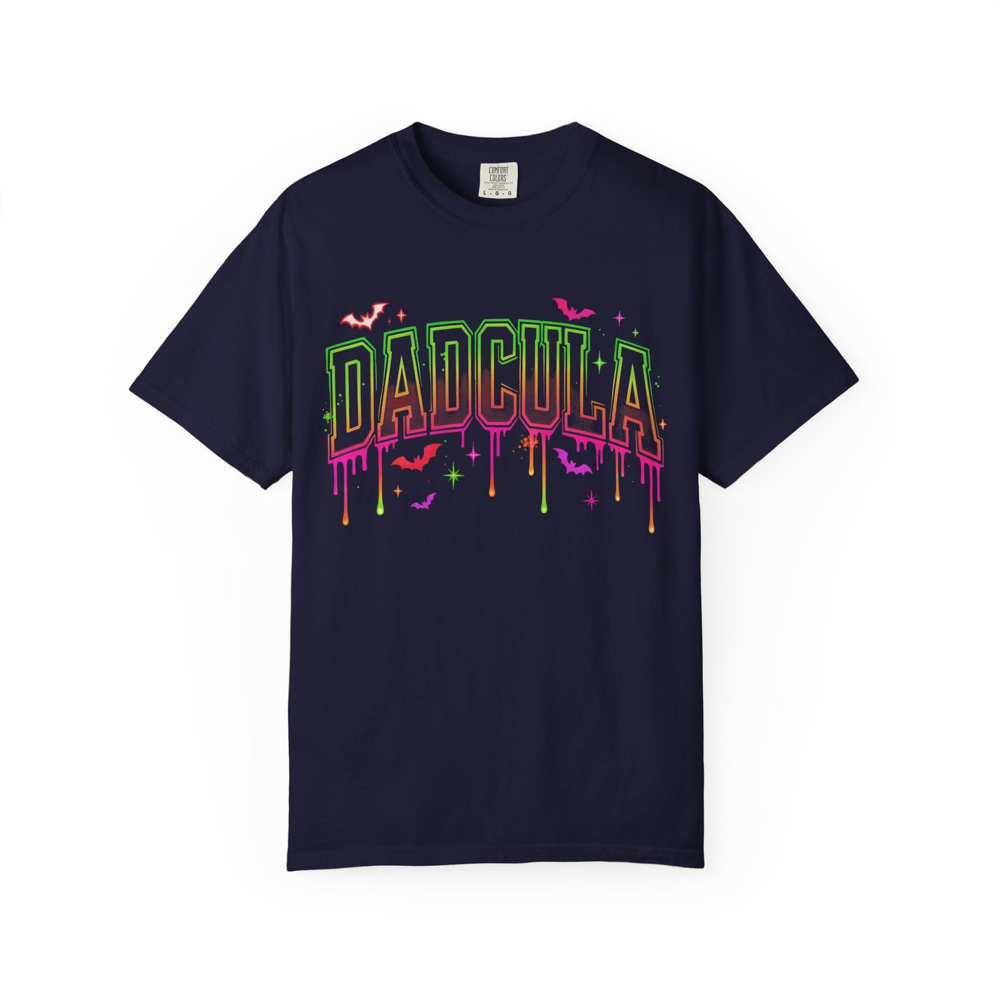 Dadcula Halloween T-Shirt — Neon Drip Vampire Dad Tee