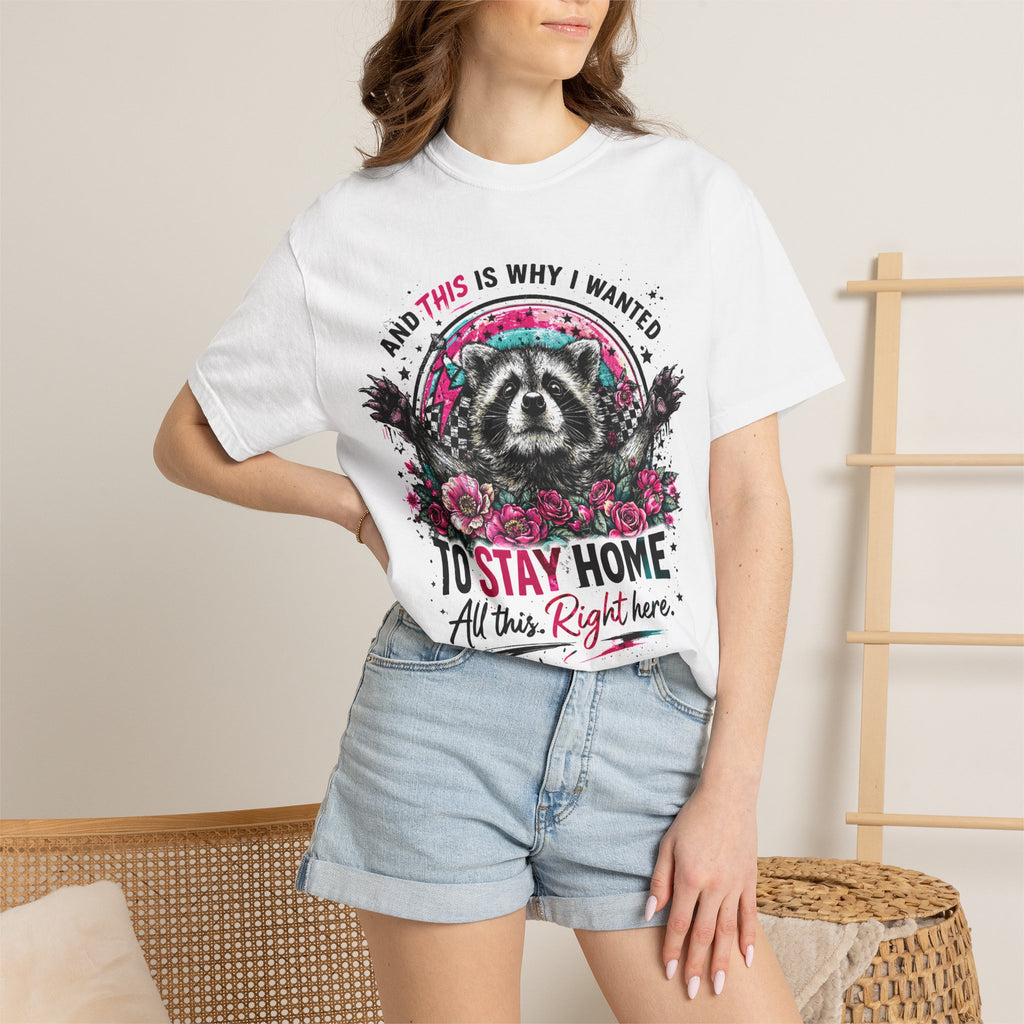 Raccoon "To Stay Home" Graphic T-Shirt