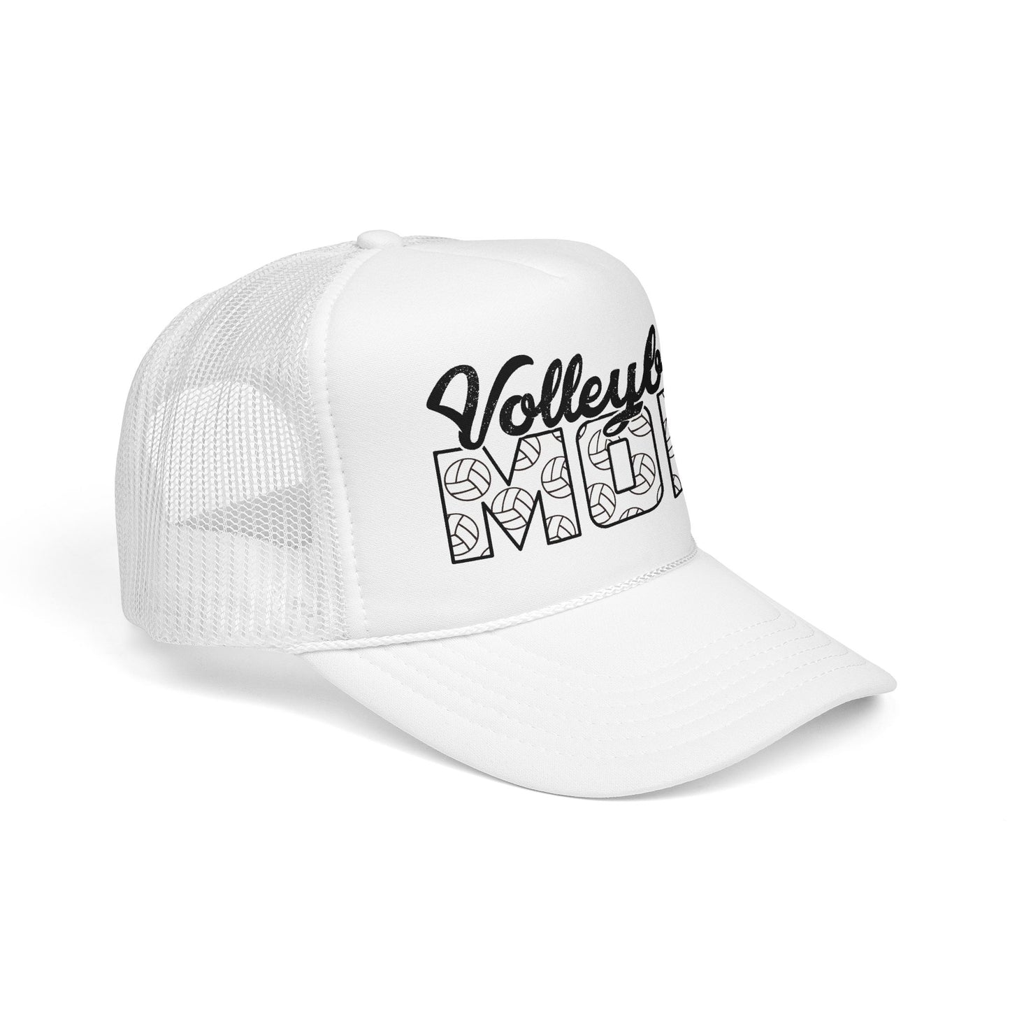 Volleyball Mom Trucker Hat – Foam Mesh Cap with Volleyball Pattern
