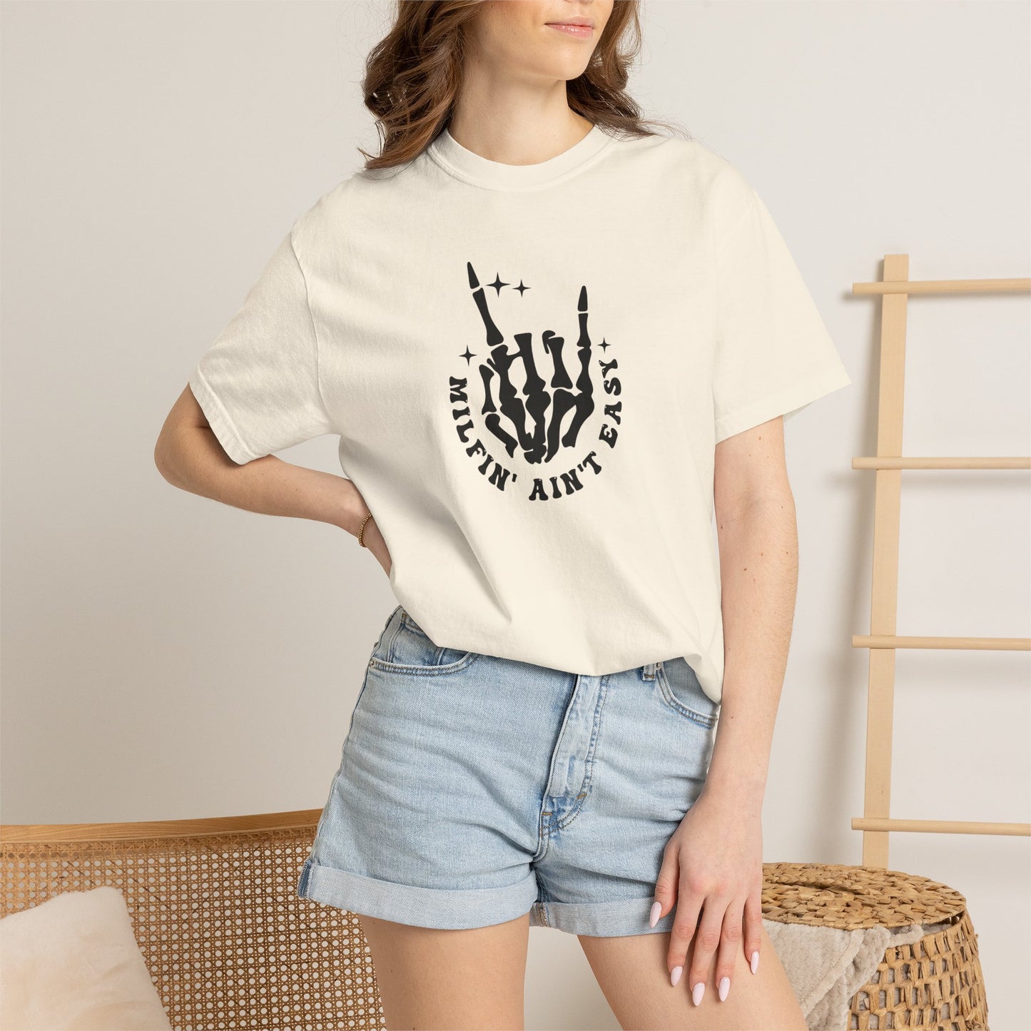 Skull Rock 'Milf'in Ain't Easy' Graphic T-Shirt