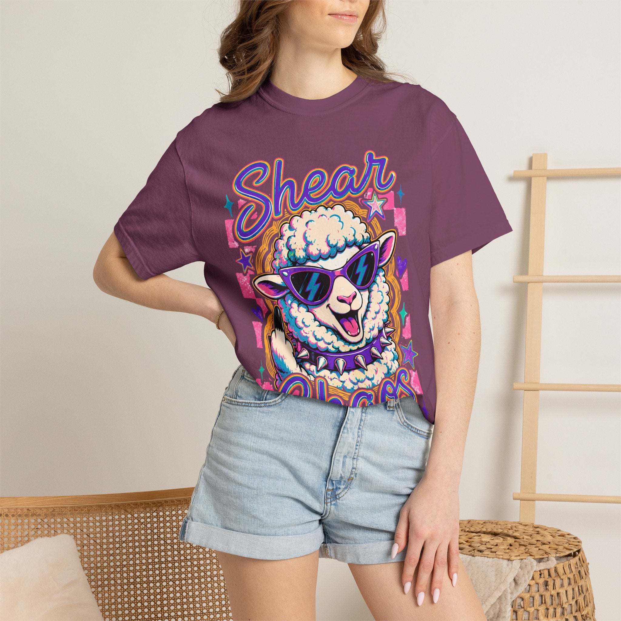 Shear Chaos Sheep Graphic T-Shirt — Cute Sunglasses Lamb Tee
