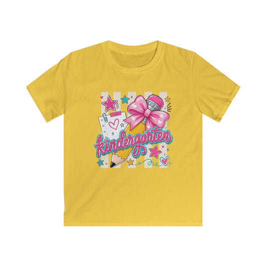 Kindergarten Kids T-Shirt — Cute Pink Bow Back-to-School Tee