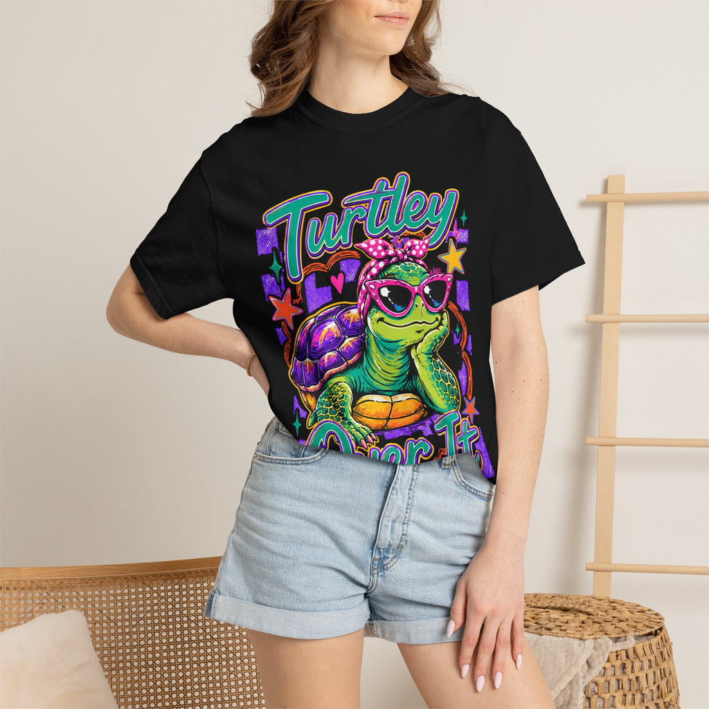 T-Shirt — "Turtley Over It" Retro Turtle Graphic Tee