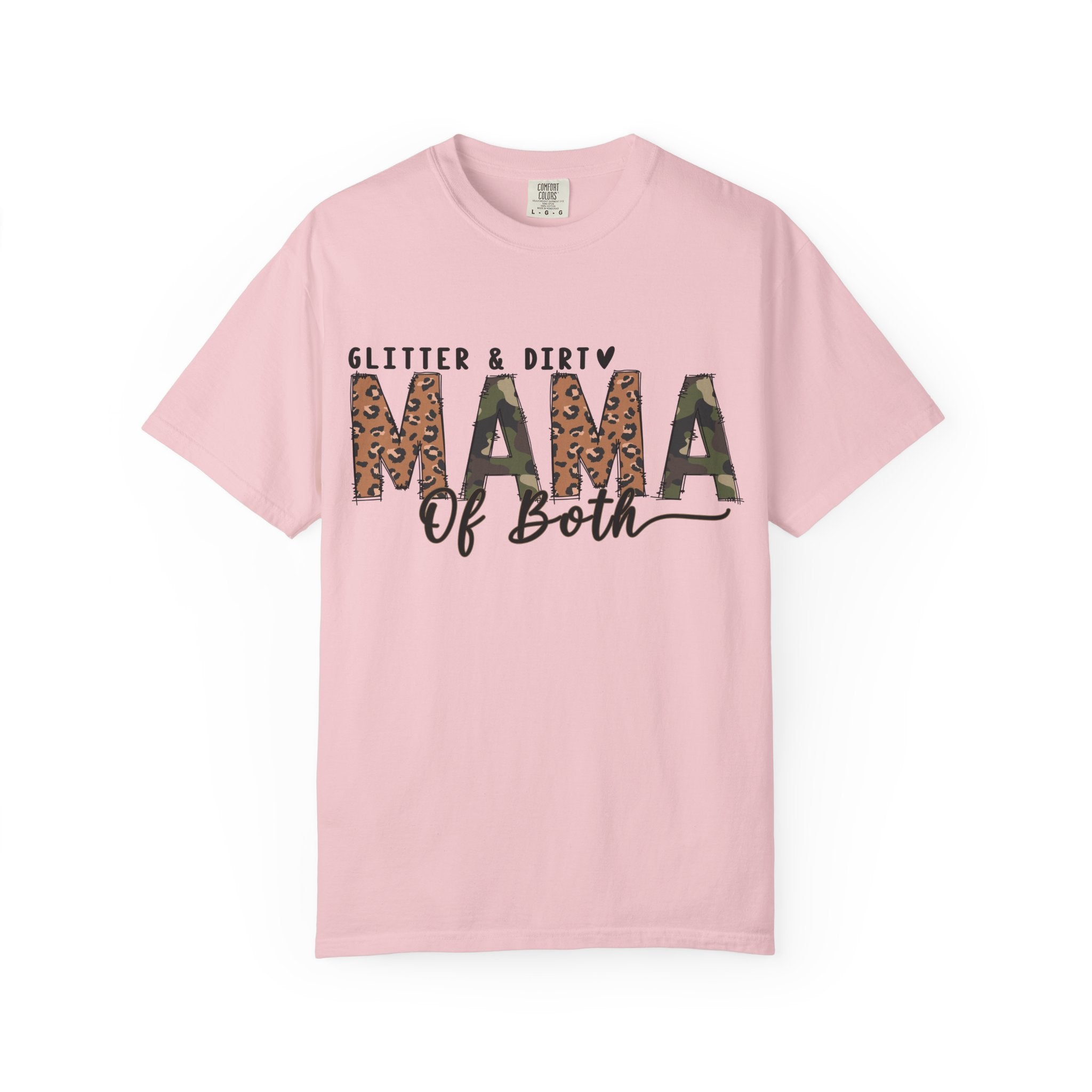 Mama of Both Leopard Graphic T-Shirt — "Glitter & Dirty" Mom Tee