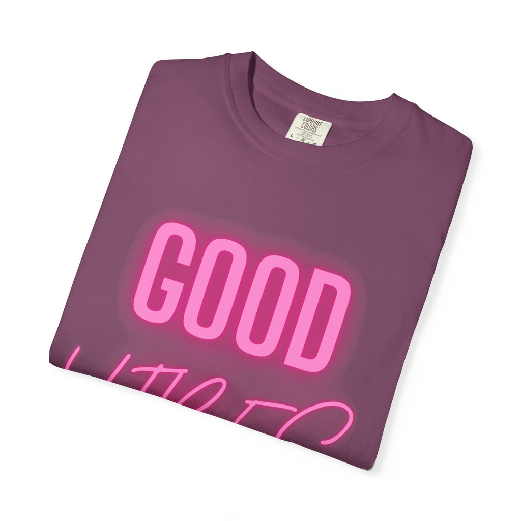 Good Vibes T-Shirt — Retro Pink Neon Graphic Tee