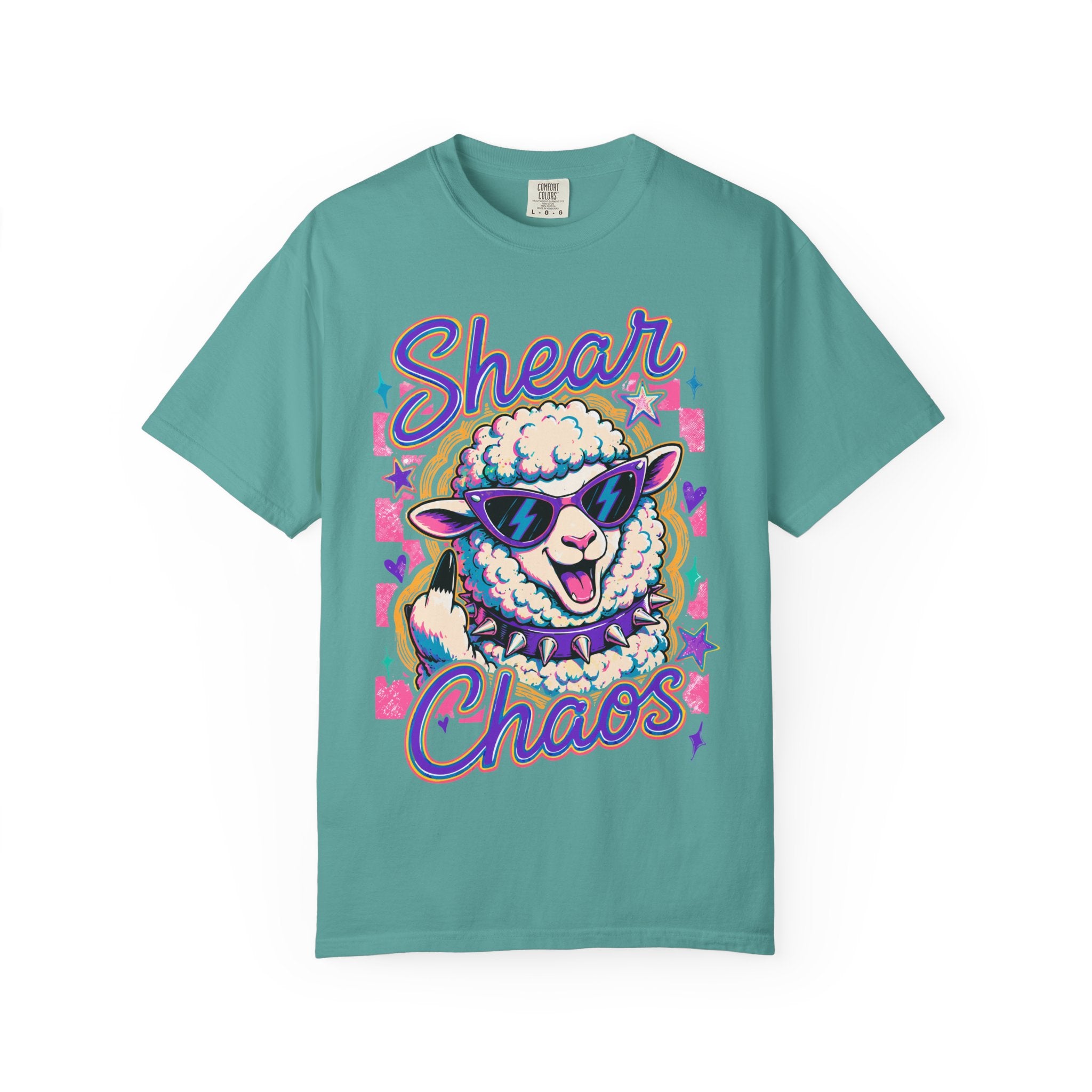 Shear Chaos Sheep Graphic T-Shirt — Cute Sunglasses Lamb Tee