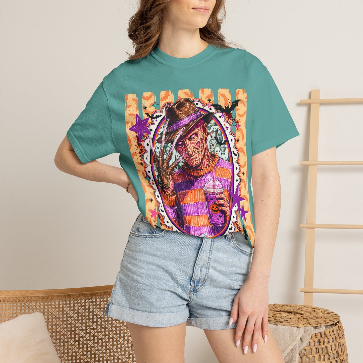 Freddy Krueger Halloween Graphic T‑Shirt — Retro Horror Portrait Tee