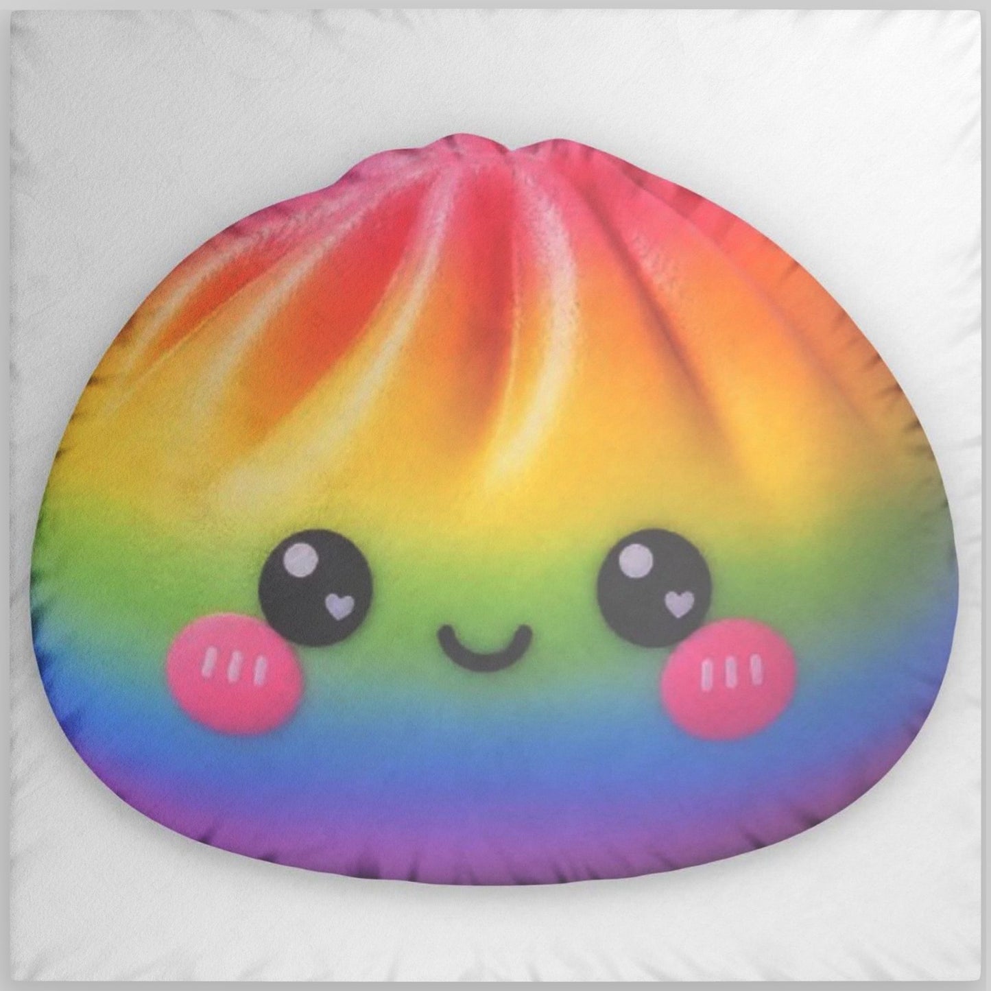 Cute Rainbow Dumpling Pillow — Kawaii Custom Shaped Throw Pillow