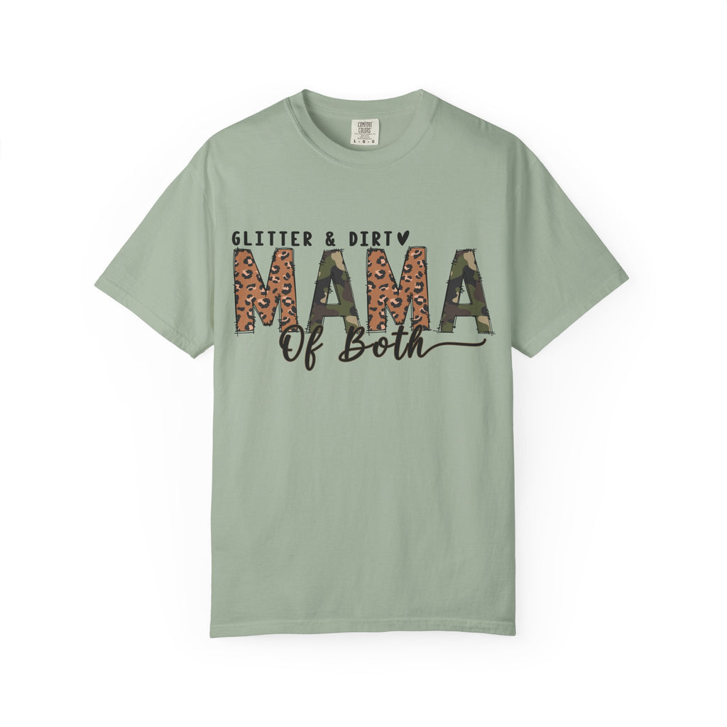Mama of Both Leopard Graphic T-Shirt — "Glitter & Dirty" Mom Tee