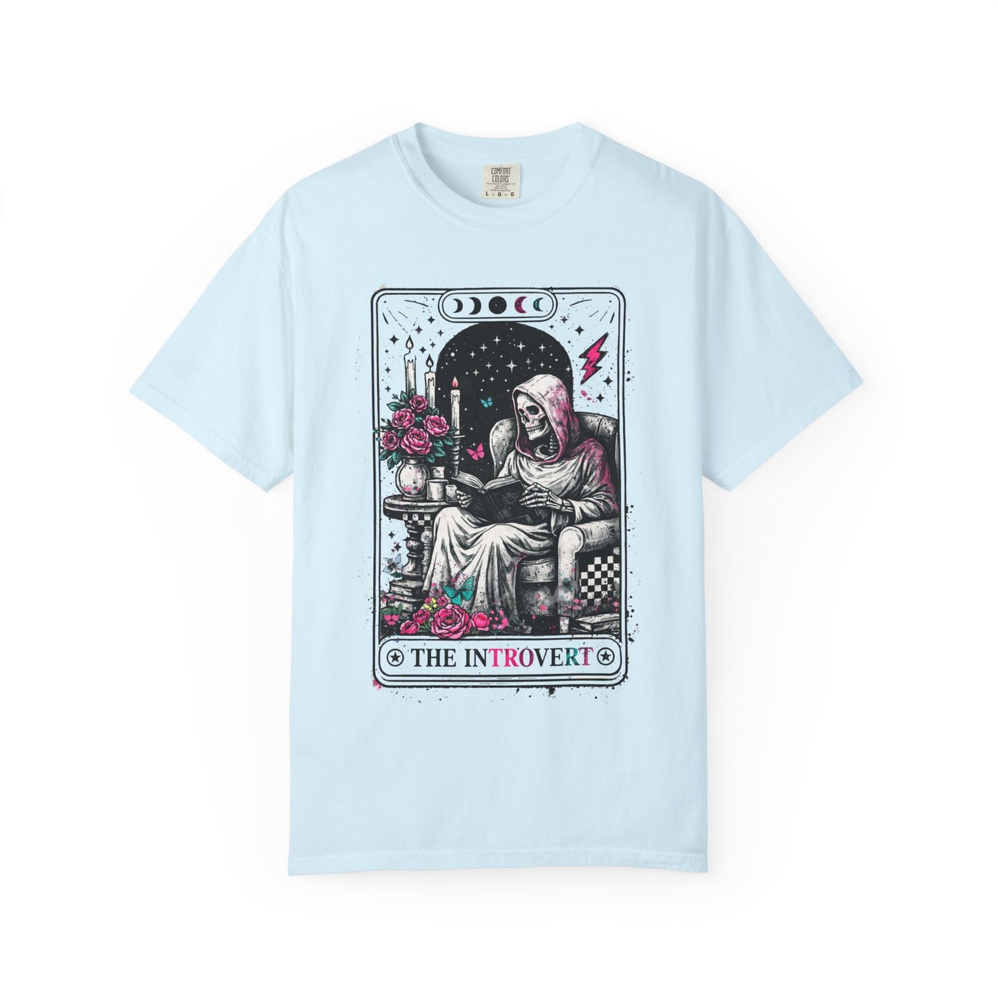 Introvert Tarot T-Shirt — Gothic Skeleton Card Graphic Tee