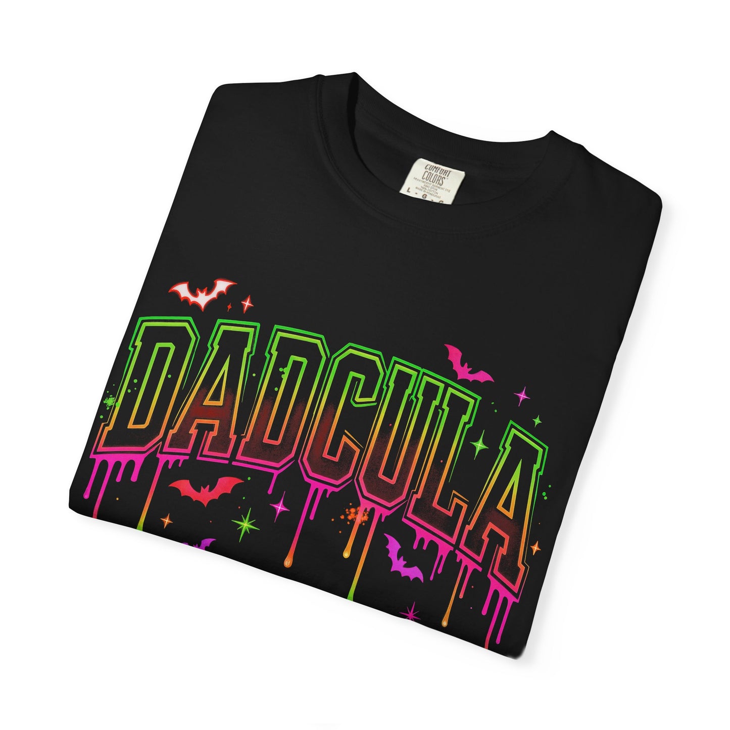 Dadcula Halloween T-Shirt — Neon Drip Vampire Dad Tee
