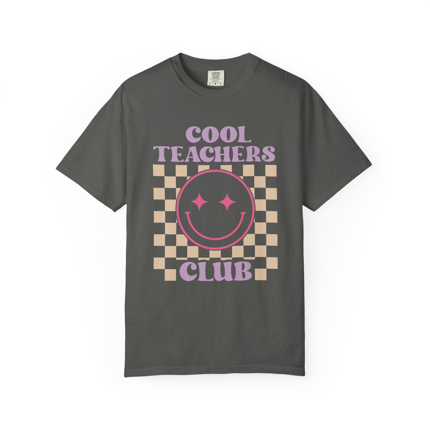 Cool Teachers Club T-Shirt — Retro Checkerboard Smiley Teacher Tee