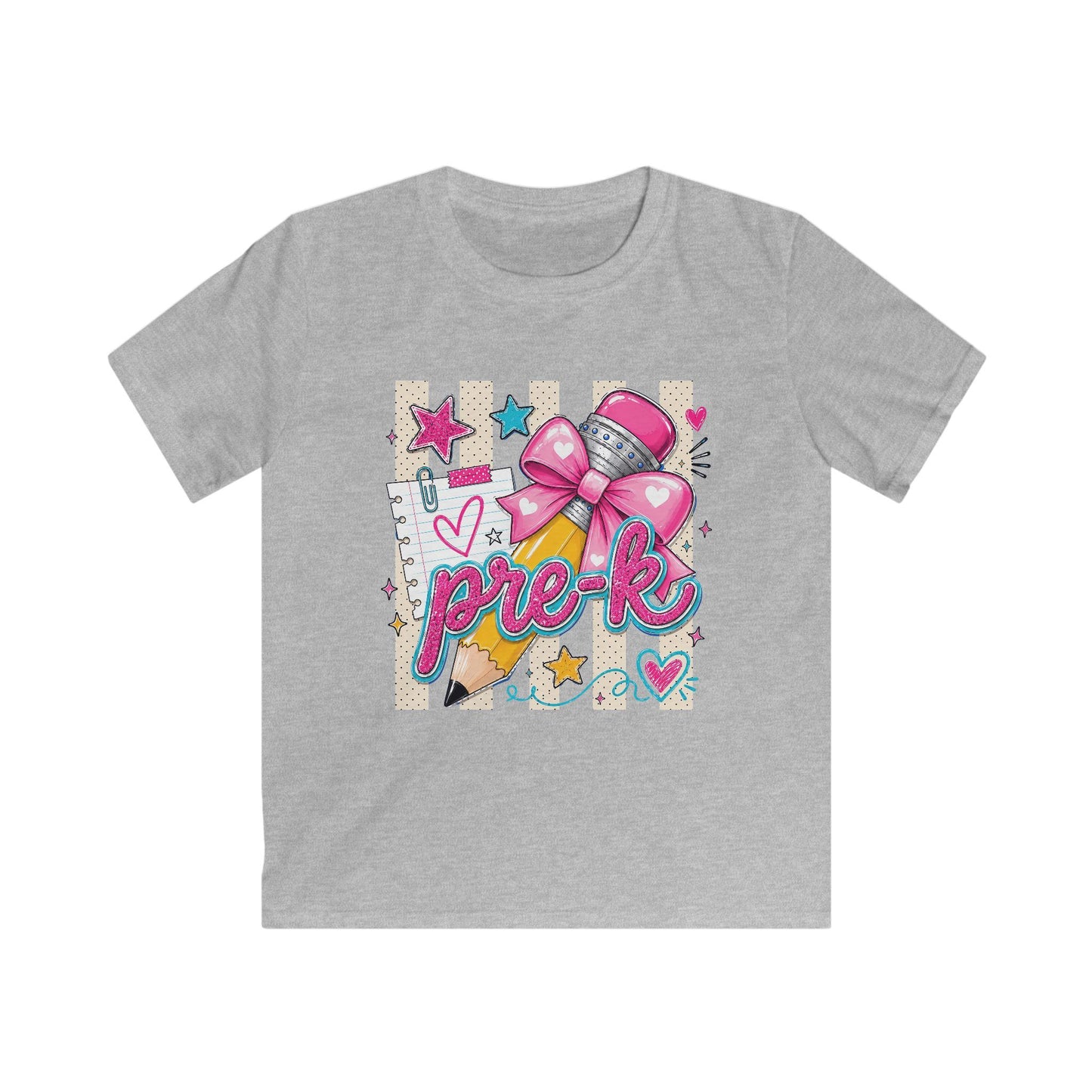 Pre-K Kids T-Shirt — Cute Pink Microphone & Pencil Back-to-School Tee