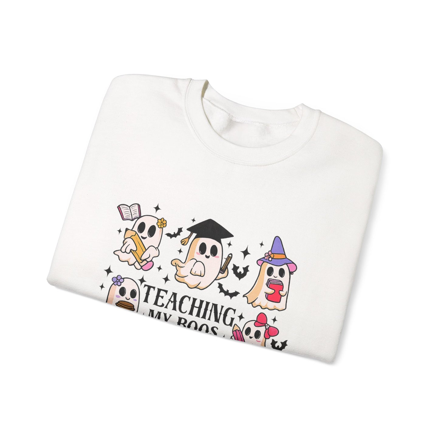 Teacher Halloween Sweatshirt - "Teaching My Boos" Cute Ghosts Crewneck