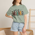 Inked Mama Graphic T-Shirt — Leopard & Patchwork Letters, Tattoo Mom Gift