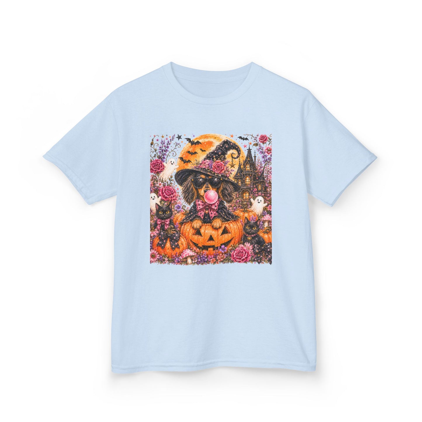 Kids Halloween Cat T-Shirt — Pumpkin Witch Costume Tee for Children