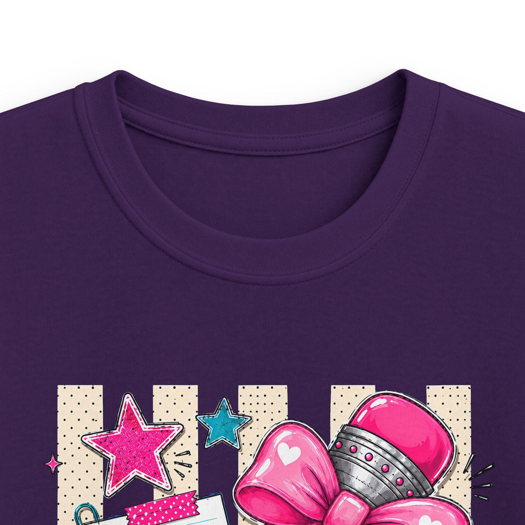 Fourth Grade Kids Tee — Cute Pink Bow & Pencil Back-to-School Shirt
