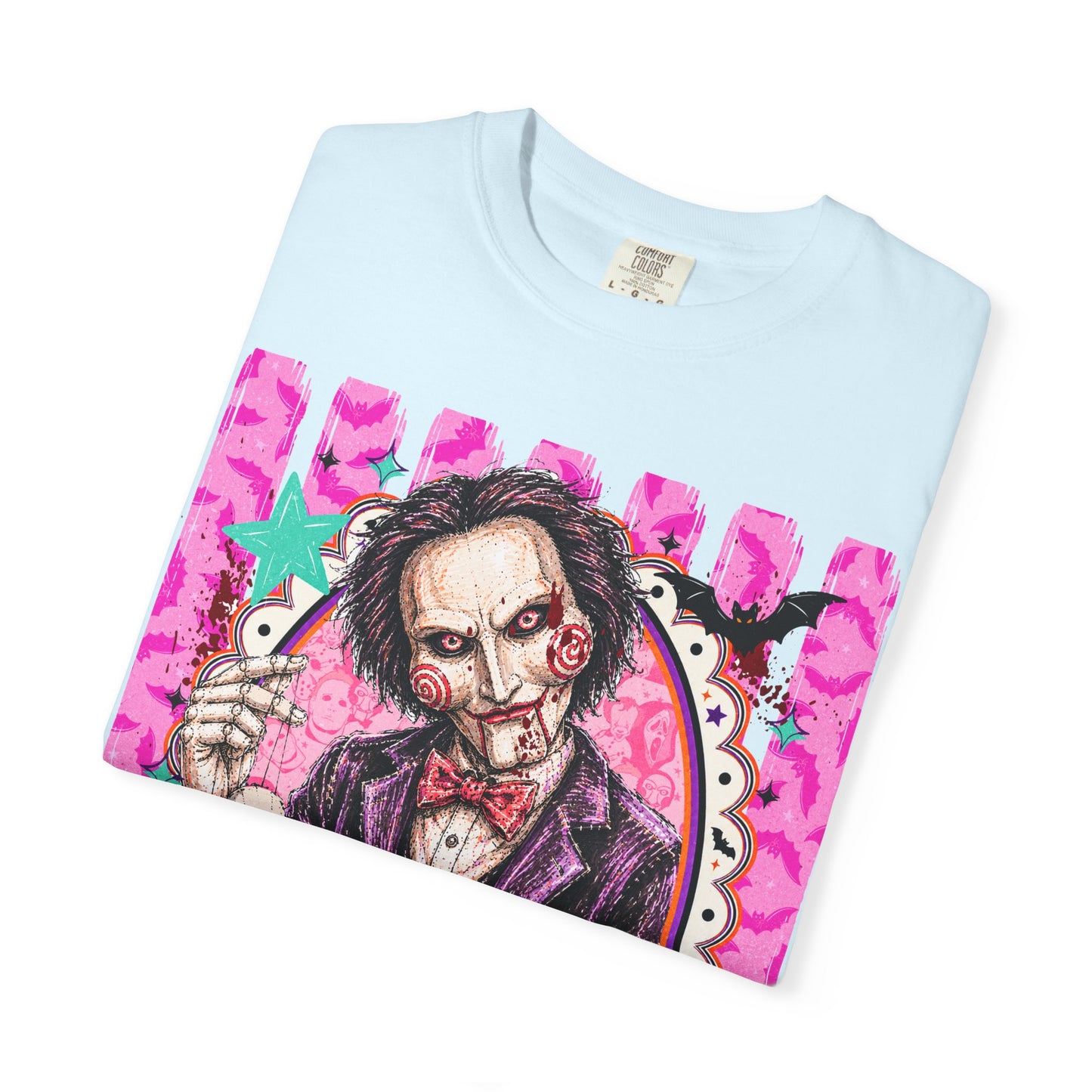 Horror Puppet Portrait T-Shirt — Creepy Ventriloquist Doll Art Tee