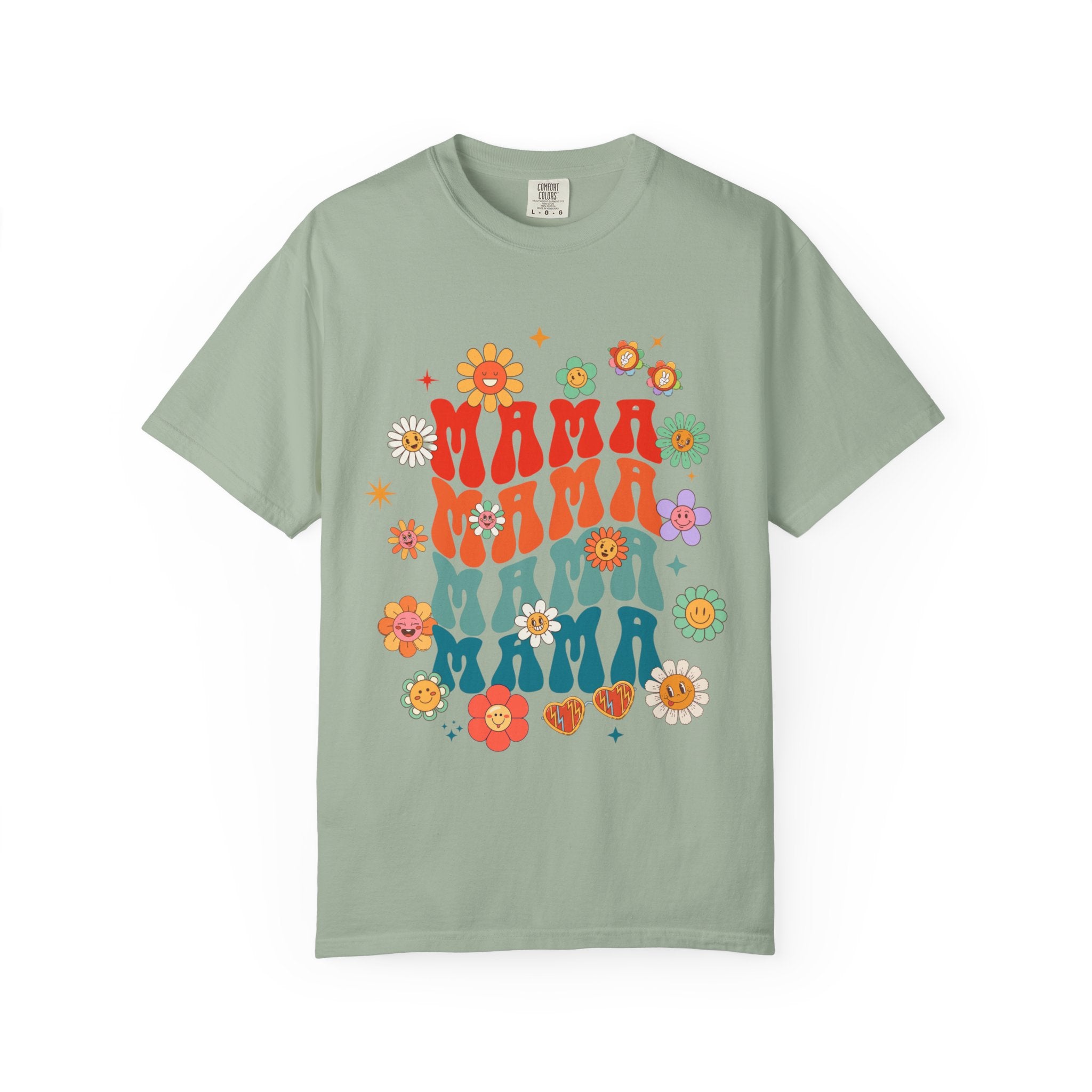 Mama Vibes Floral Retro T-Shirt — Vintage 70s Style Mother’s Day Tee