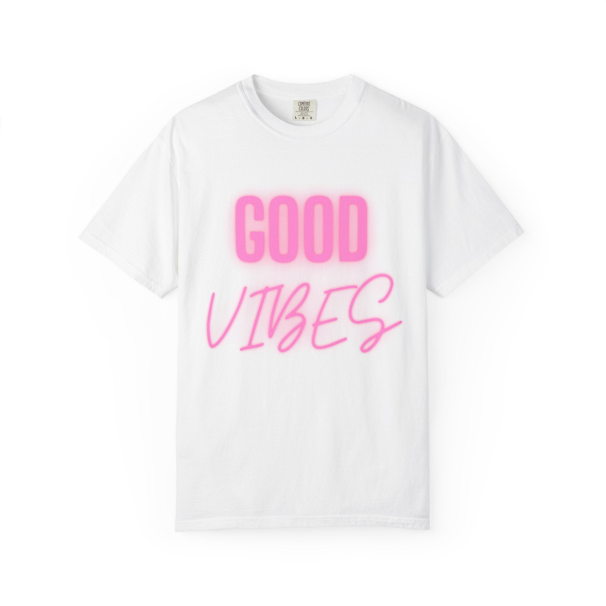 Good Vibes T-Shirt — Retro Pink Neon Graphic Tee