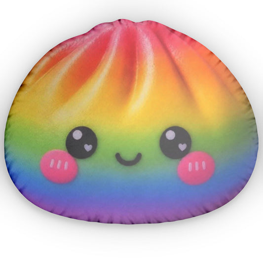 Rainbow Kawaii Shell Pillow — Cute Plush Decorative Cushion