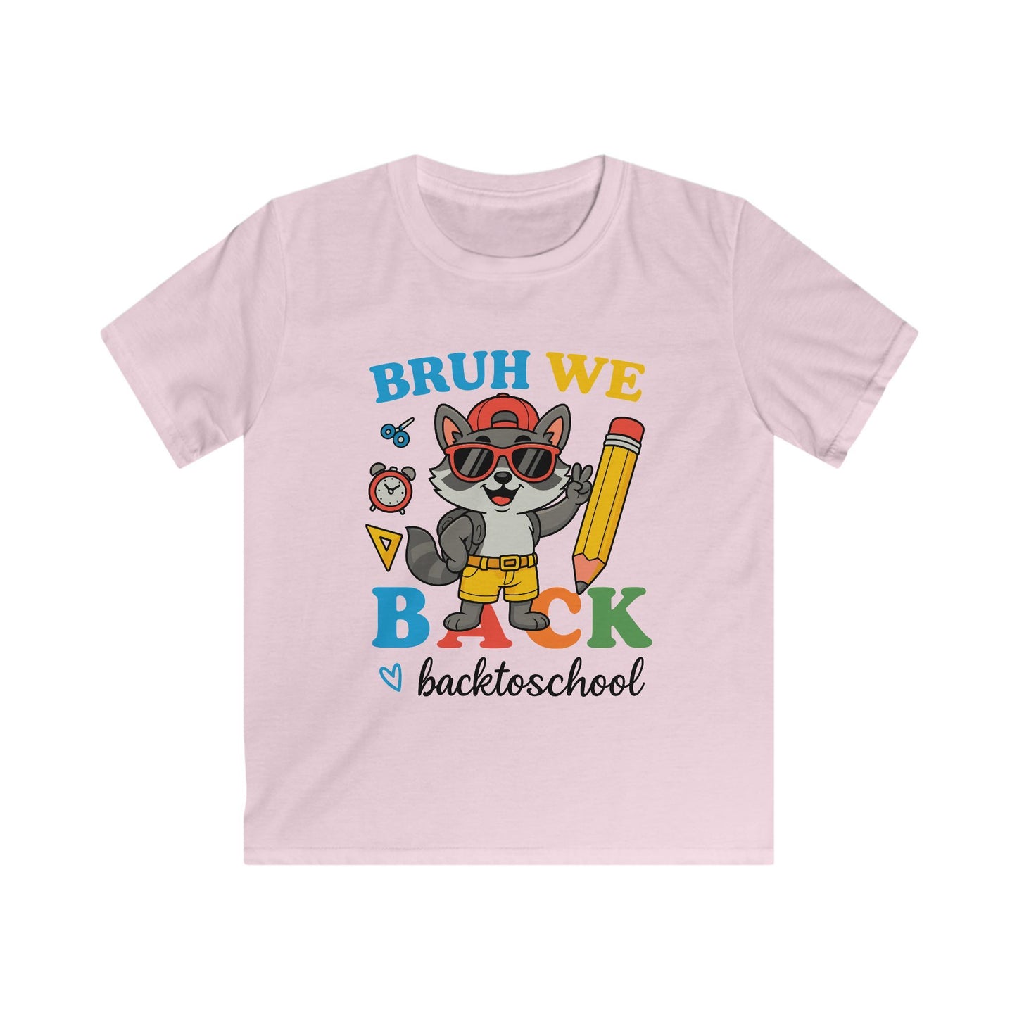 Kids T-Shirt — “Bruh We Back” Back-to-School Cat Graphic Tee