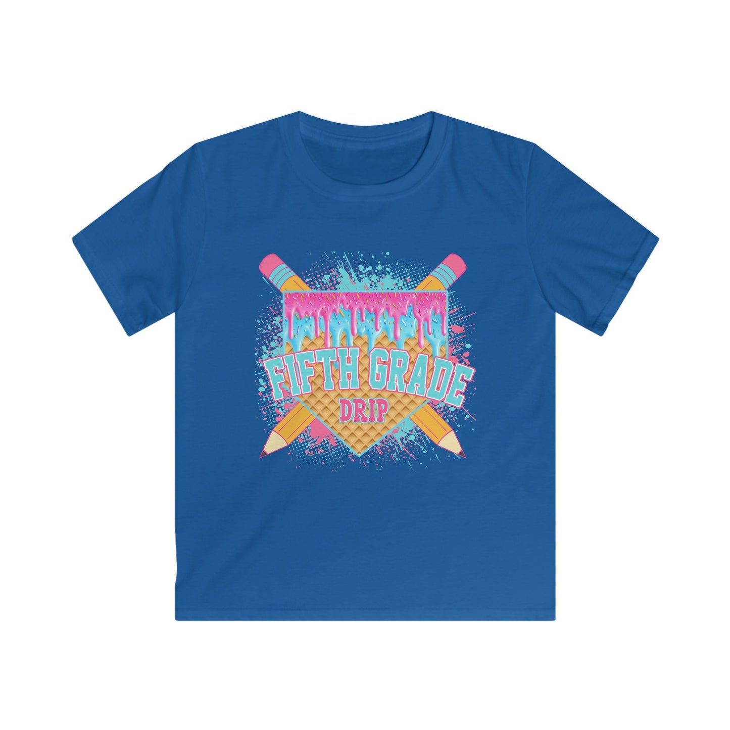5th Grade Drip Kids T-Shirt — Colorful Pencil Back-to-School Shirt