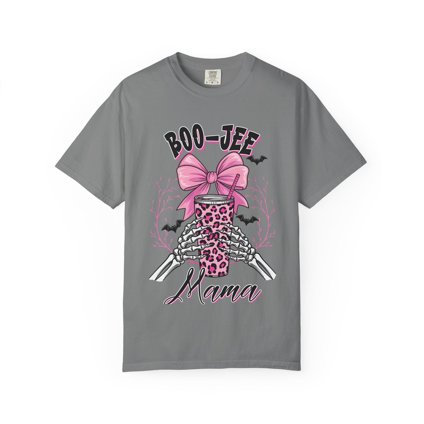 Boo-jee Mama T-Shirt — Pink Leopard Skull Coffee Travel Mug Graphic Tee