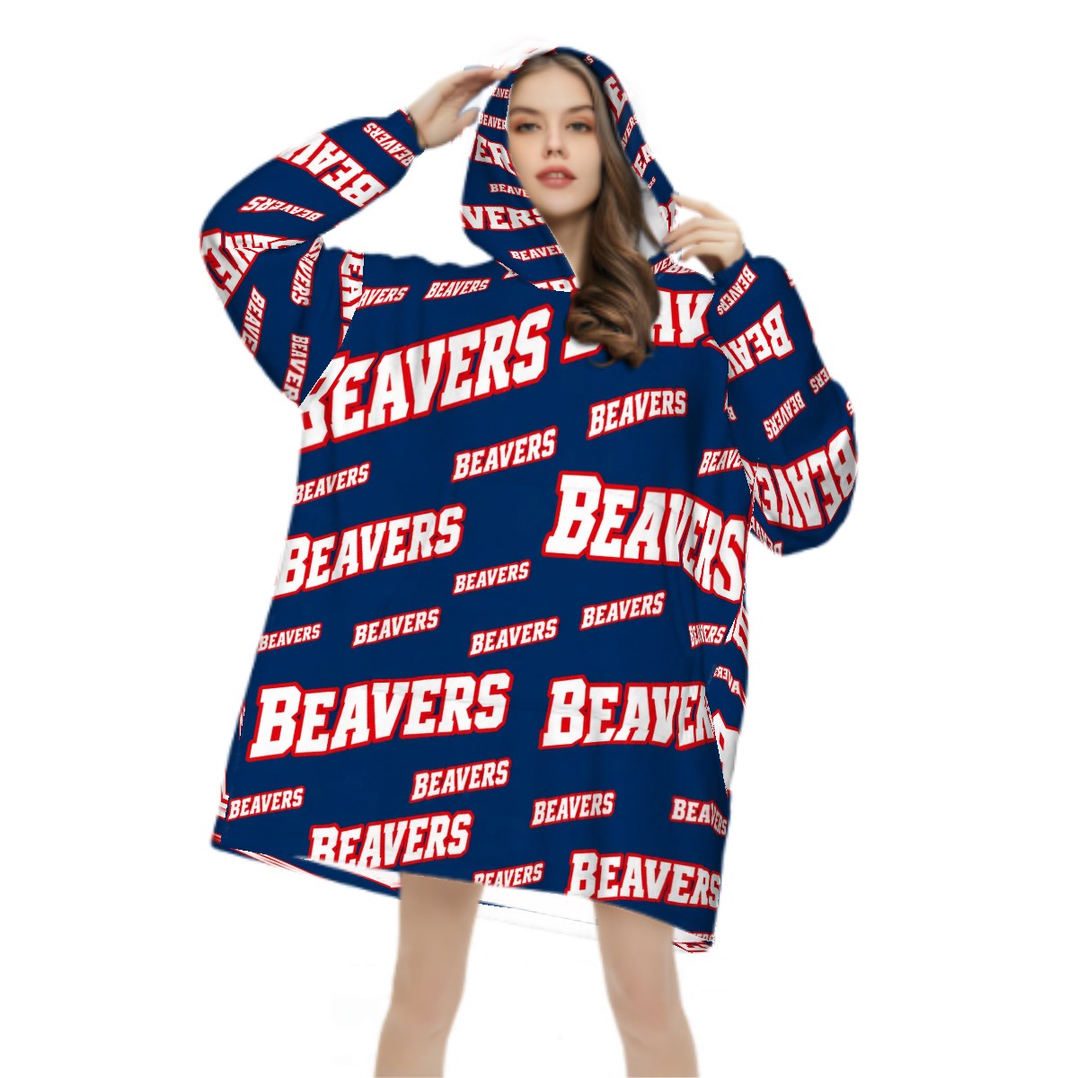 Adult Blanket Hoodie Beavers