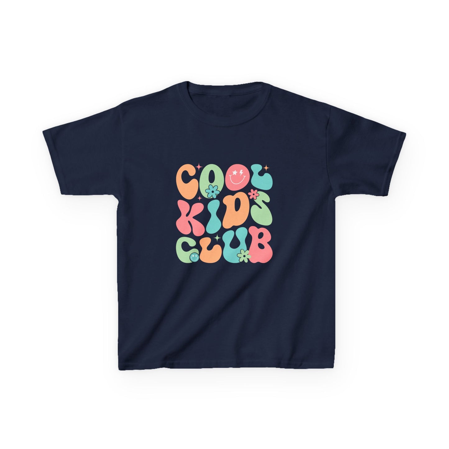 Kids Tee — "Cool Kid Club" Retro Bubble Letter Graphic