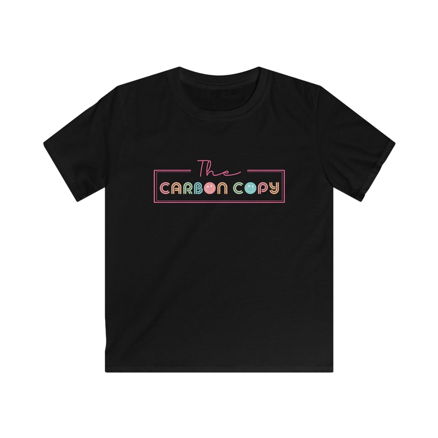 Kids Tee — "The Carbon Copy" Pastel Retro Logo