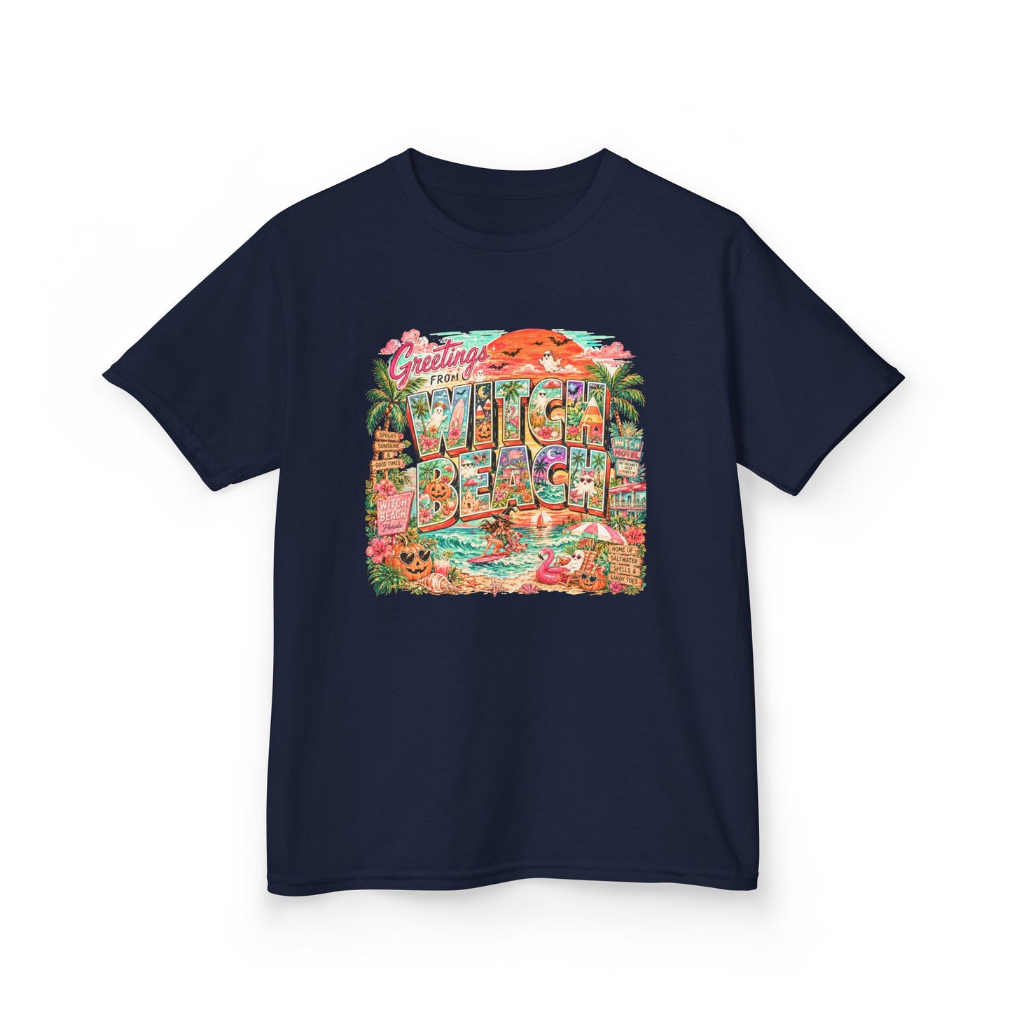 Kids T-Shirt — Retro Tropical 'Greetings From' Hawaii Postcard Design