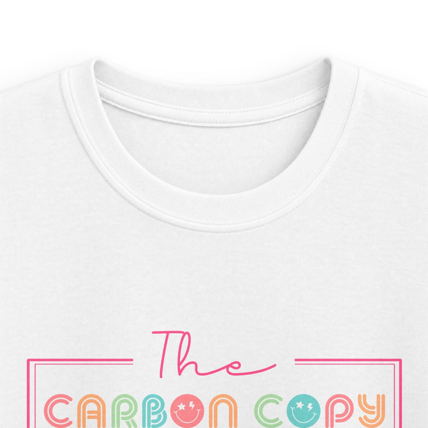 Kids Tee — "The Carbon Copy" Pastel Retro Logo
