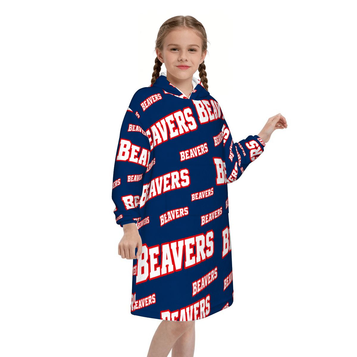Blanket Hoodie for Kids Beavers