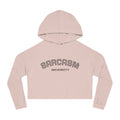 Sarcasm University Cropped Hoodie — Women's Funny Campus Sweatshirt